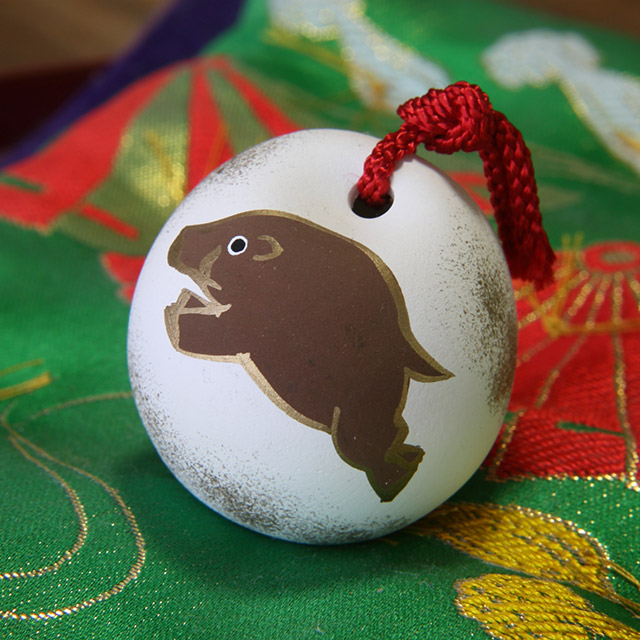 干支土鈴　亥（いのしし）