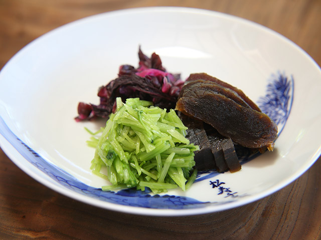 普茶料理の菜単　醃菜（エンツァイ）